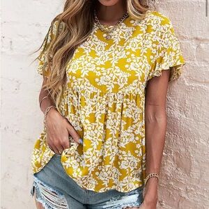 Floral Yellow Top